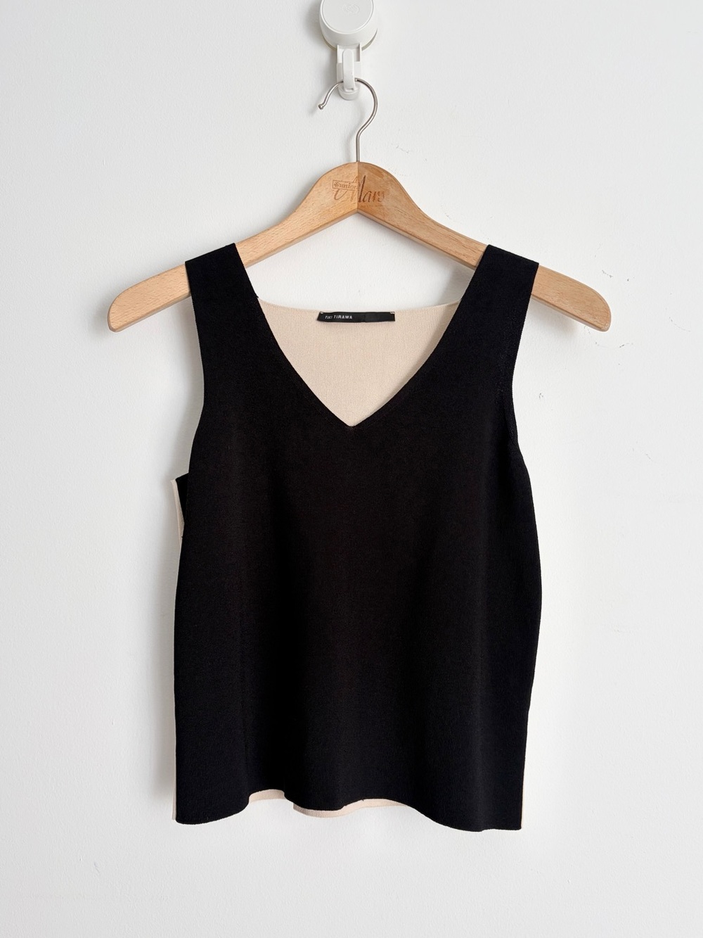 Vintage Tiki Tirawa Paris Two Tone Knit Tank 90s Minimalism S
